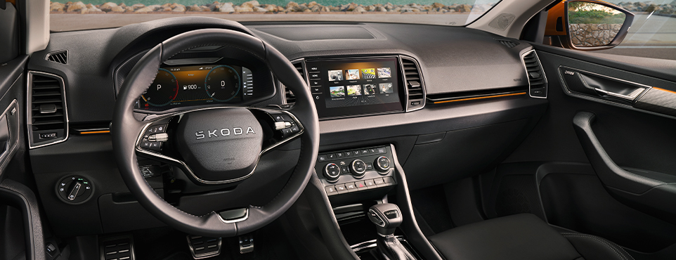 Innenbereich des Škoda Karoq.